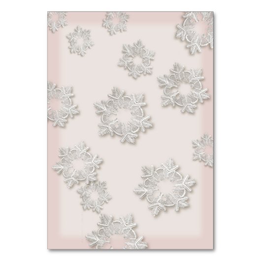 Elegante Snowflakes Winter Wedding Table Card Tischnummer (Rückseite)
