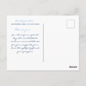 Elegante Snowflakes WinterWedding Danke Postkarte (Rückseite)