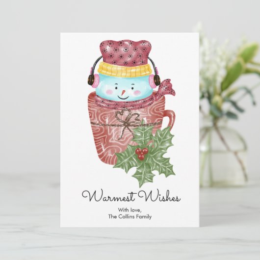 Elegante Snowman Tasse Weihnachten (Stehend Vorderseite)