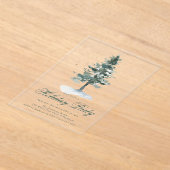 Elegante Snowy Pine Tree Acryleinladungen (Ablage )