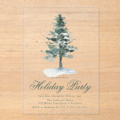 Elegante Snowy Pine Tree Acryleinladungen (Vorderseite)