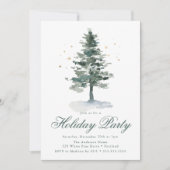 Elegante Snowy Pine Tree Einladung (Vorderseite)