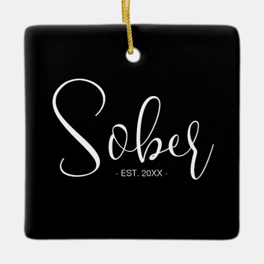 Elegante Sobriety Meilenstein Minimalistisch Keramikornament (Vorderseite)