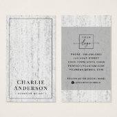 Elegante Social Media Stone Texture Visitenkarte (Vorne & Hinten)
