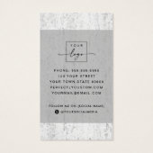 Elegante Social Media Stone Texture Visitenkarte (Rückseite)