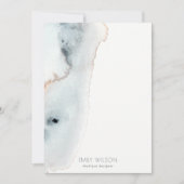 Elegante Soft Aqua Blue Gold Aqua Dankeskarte (Vorderseite)