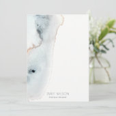 Elegante Soft Aqua Blue Gold Aqua Dankeskarte (Stehend Vorderseite)