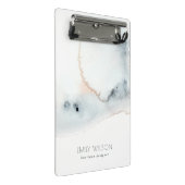 Elegante Soft Aqua Blue Gold Aqua Mini Klemmbrett (Schrägansicht)