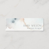 Elegante Soft Aqua Blue Gold Aqua Mini Visitenkarte (Vorderseite)