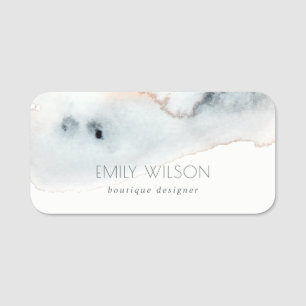 Elegante Soft Aqua Blue Gold Aqua Namensschild