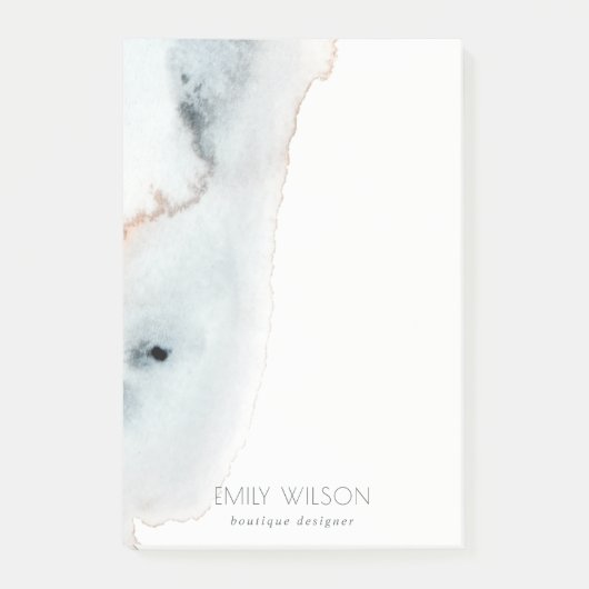 Elegante Soft Aqua Blue Gold Aqua Post-it Klebezettel (Vorderseite)