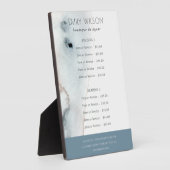 Elegante Soft Aqua Blue Gold Beachy Service Preis Fotoplatte (Seite)