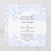 Elegante Soft Blue Rose Hochzeit Einladung (Vorne/Hinten)