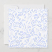 Elegante Soft Blue Rose Hochzeit Einladung (Rückseite)