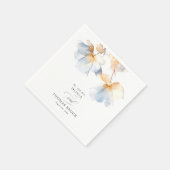 Elegante Soft Blume Dusty Blue Wedding Serviette (Ecke)