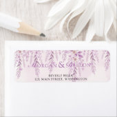 Elegante Soft Blush Lavendel Blumen Hochzeitsadres (Insitu)