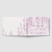 Elegante Soft Blush Lavendel Blumenhochzeit Gästebuch (Voll)