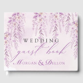Elegante Soft Blush Lavendel Blumenhochzeit Gästebuch (Vorderseite)
