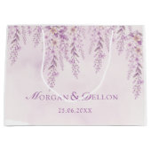Elegante Soft Blush Lavendel Blumenhochzeit Große Geschenktüte (Vorderseite)