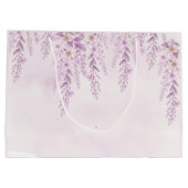 Elegante Soft Blush Lavendel Blumenhochzeit Große Geschenktüte (Rückseite)
