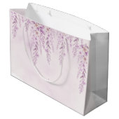 Elegante Soft Blush Lavendel Blumenhochzeit Große Geschenktüte (Rückseite Schrägansicht)