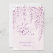 Elegante Soft Blush Lavendel Blumenhochzeit Save The Date (Vorderseite)