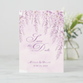 Elegante Soft Blush Lavendel Blumenhochzeit Save The Date (Stehend Vorderseite)