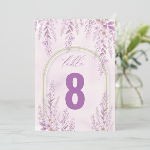 Elegante Soft Blush Lavendel Hochzeit Tischnummer