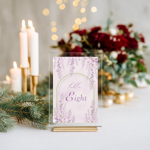 Elegante Soft Blush Lavendel Hochzeitstisch Nummer