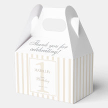 Elegante Soft-Champagner-Streifen-1.-Geburtstags-G