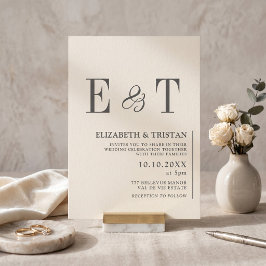 Elegante Soft-Cream-Minimalistische Hochzeit Einladung
