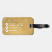 Elegante Soft Gold Foil Monogram Custom Gepäckanhänger (Rückseite horizontal)