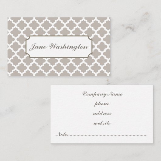 Elegante Soft Gray Business Card Visitenkarte (Vorne/Hinten)