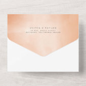 Elegante Soft Light Rose Blume Boho Wedding All In One Einladung (Rückseite)