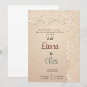 Elegante Soft Pastel Wedding Einladung (Vorne/Hinten)