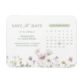 Elegante Soft Pastel Wildblume Save the Date Magnet (Horizontal)