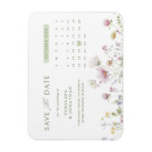 Elegante Soft Pastel Wildblume Save the Date Magnet (Vertikal)