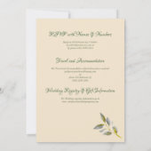 Elegante Soft Peace Rose Grün & Goldmedaille Hochz Einladung (Rückseite)