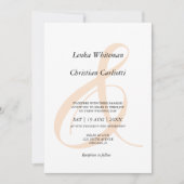 Elegante Soft-Pfirsich-Et-Zeichen-QR-Code-Hochzeit Einladung (Vorderseite)