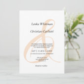 Elegante Soft-Pfirsich-Et-Zeichen-QR-Code-Hochzeit Einladung (Stehend Vorderseite)