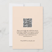 Elegante Soft-Pfirsich-Et-Zeichen-QR-Code-Hochzeit Einladung (Rückseite)