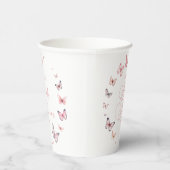 Elegante Soft Pink Butterfly Babydusche Pappbecher (Rechts)