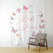 Elegante Soft Pink Butterfly Babydusche Wandteppich (Beispiel)