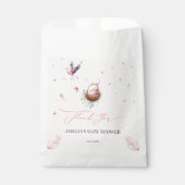 Elegante Soft Pink Stork Butterfly Danke Geschenktütchen (Vorderseite)