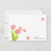 Elegante Soft Pink Tulips Dankeskarte (Rückseite)