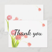 Elegante Soft Pink Tulips Dankeskarte (Vorne/Hinten)
