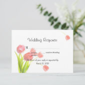 Elegante Soft Pink Tulips RSVP Karte (Stehend Vorderseite)