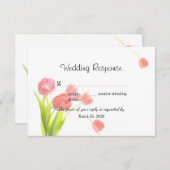 Elegante Soft Pink Tulips RSVP Karte (Vorne/Hinten)