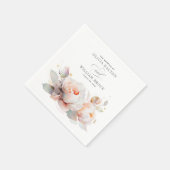 Elegante Soft Rose Blume Botanische Hochzeit Serviette (Ecke)
