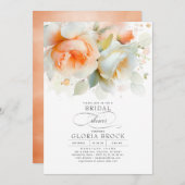 Elegante Soft Terracotta Floral Boho Brautparty Einladung (Vorne/Hinten)